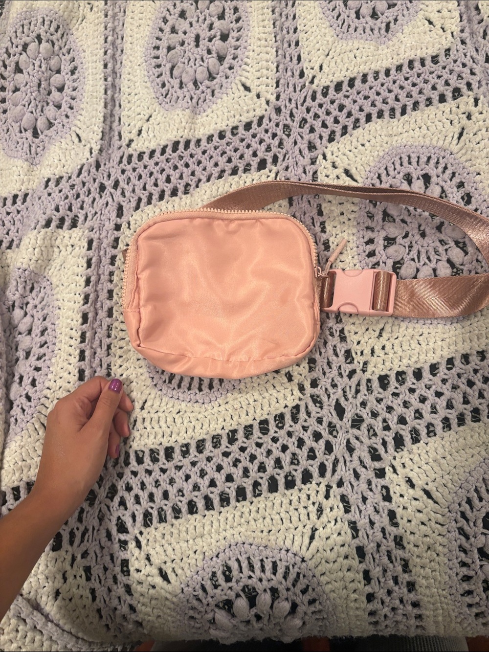 Pink Satin Waist Bag - Stylish Hands-Free Fanny Pack